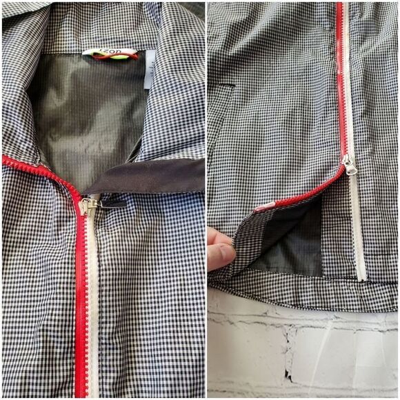 🔺️Izod PerformX Black & White Checkered Windbreaker Jacket Small - Picture 10 of 15